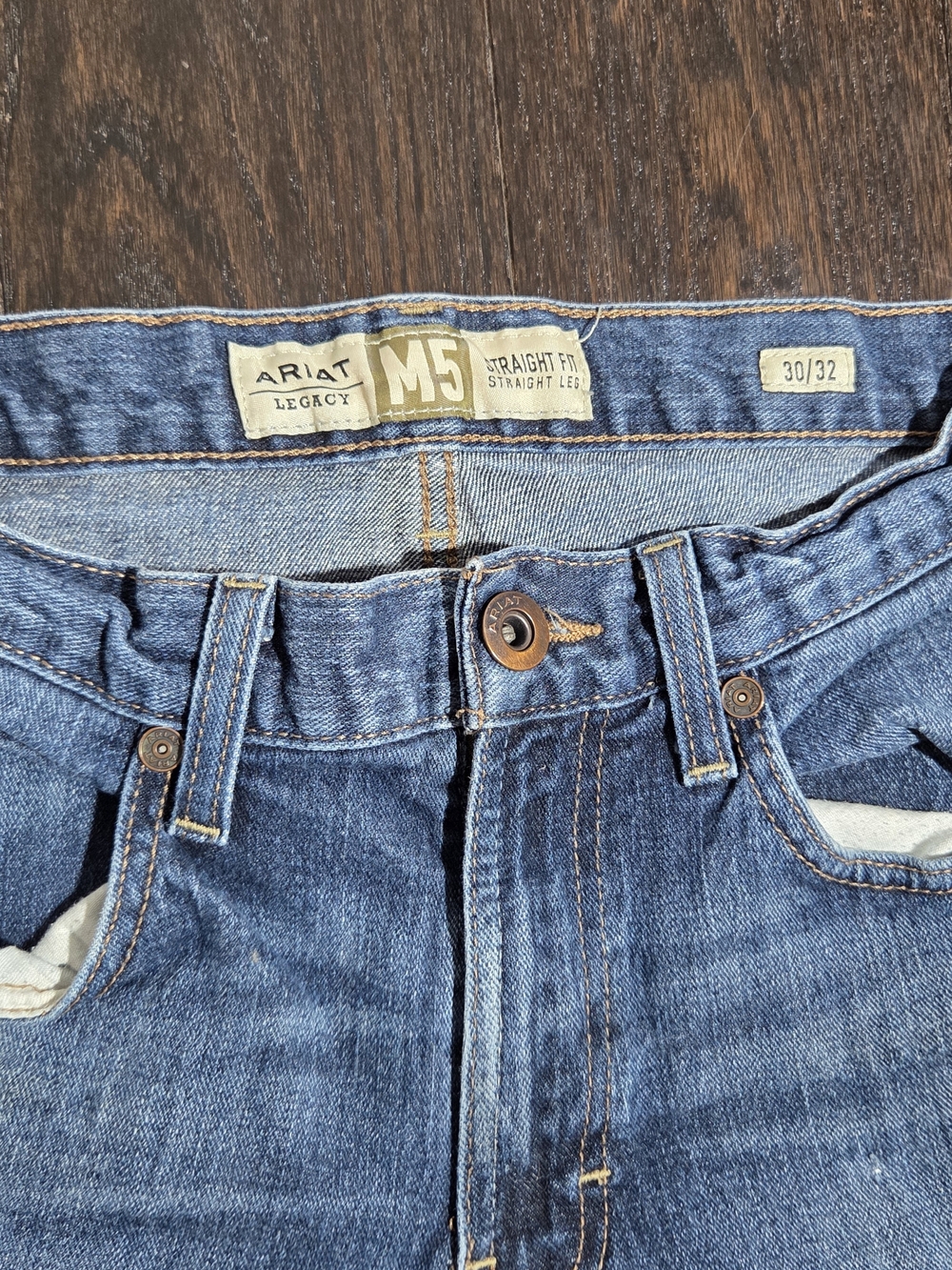 Ariat Men's M5 Denim Jeans Size 32x30, Blue, Straight Fit, Western Style